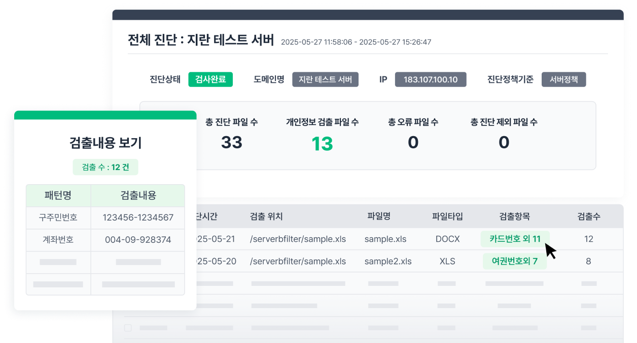 SF 기능 개인정보 검사